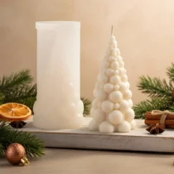 Bauble fir tree candle mould - Silicone