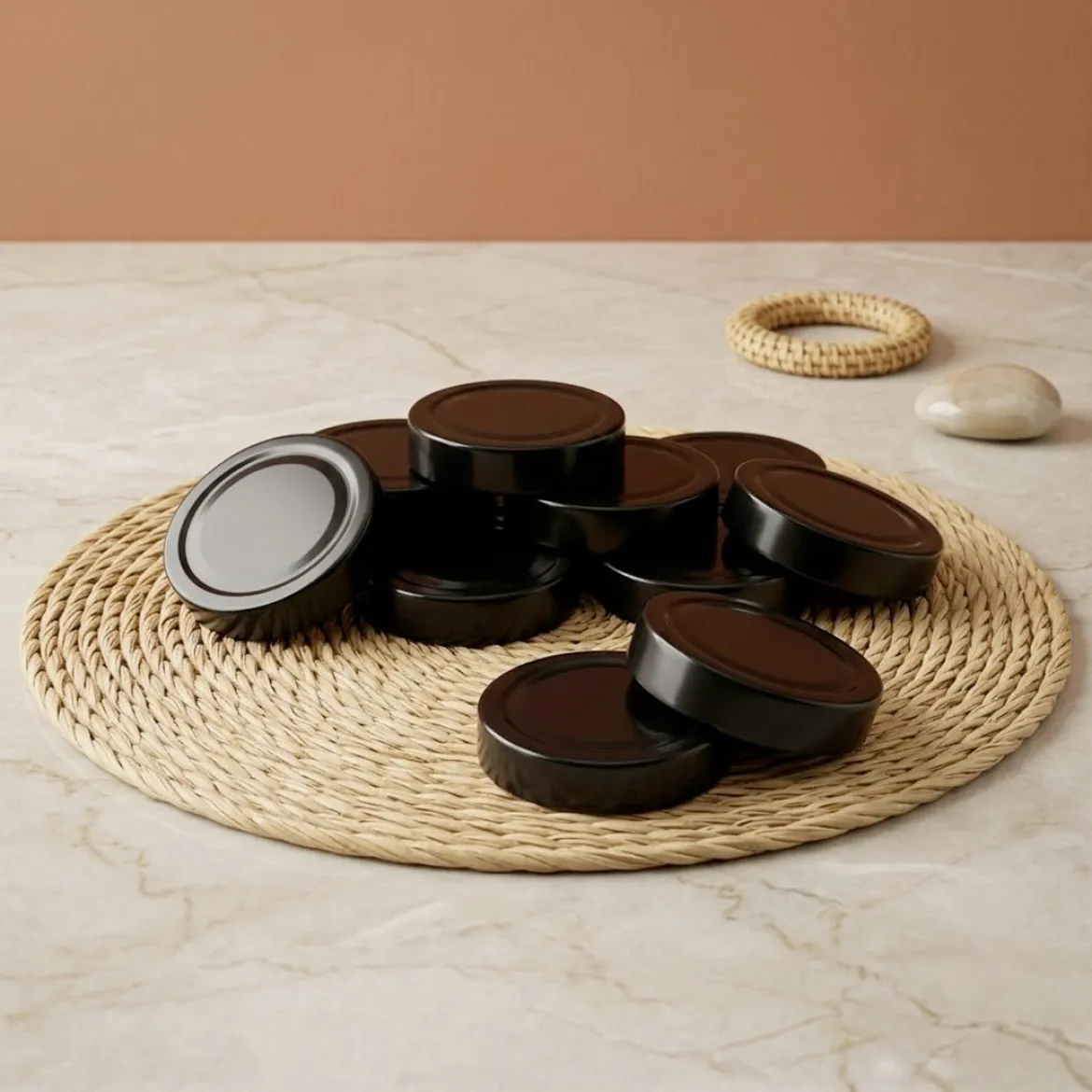 Black lid for 212 ml jar