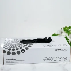 Black powder-free nitrile protective gloves