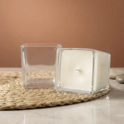 Clear square candle glass - 330 ml