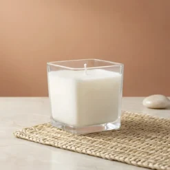 Clear square candle glass - 330 ml