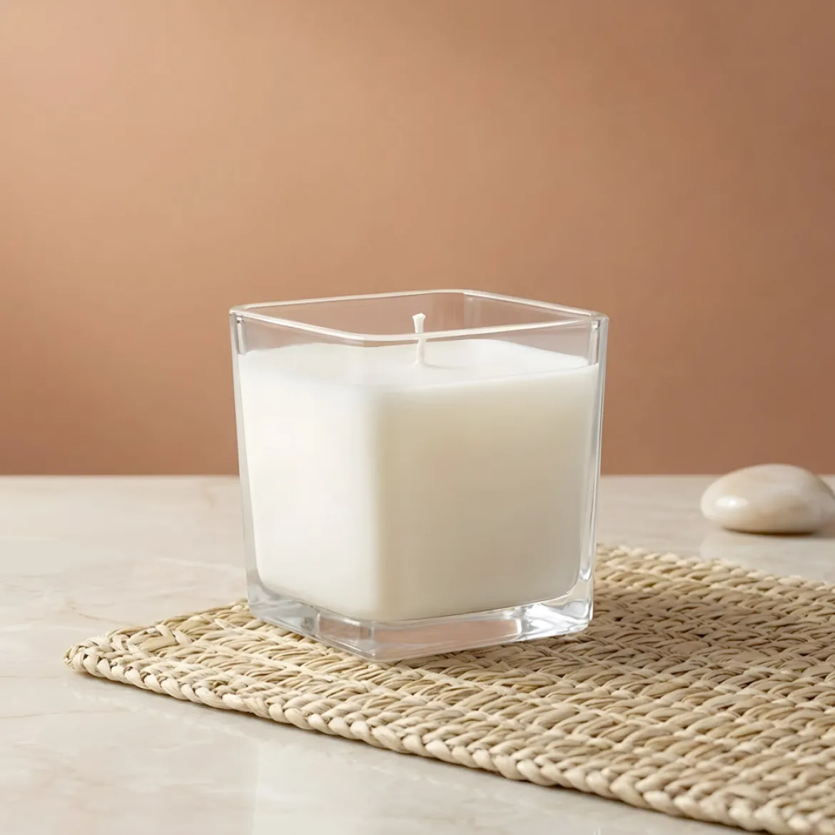 Clear square candle glass - 330 ml