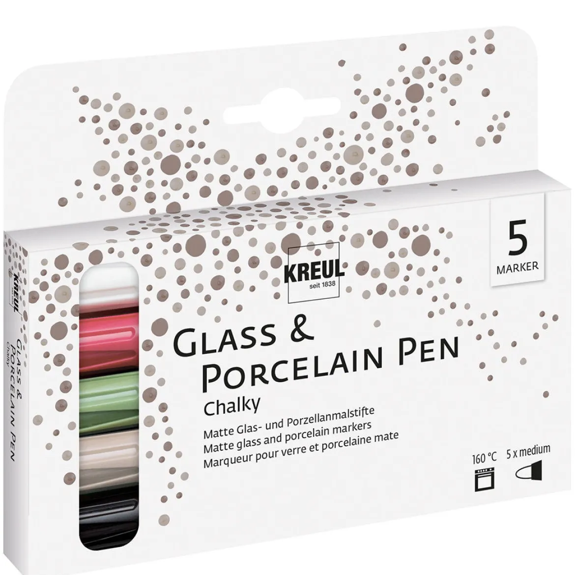 Decorative Pens for Candle Containers - Chalk - Set of 5