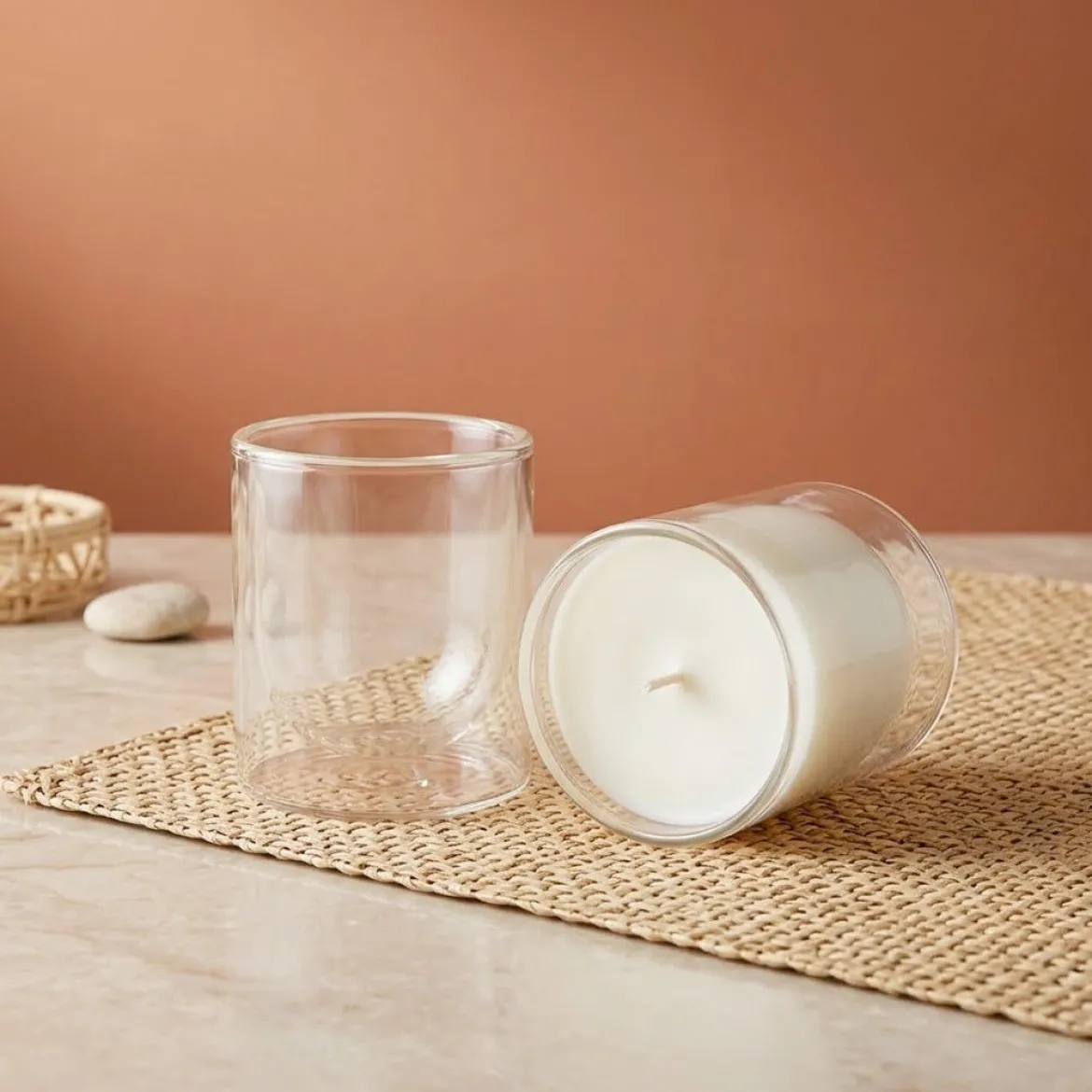 Double wall transparent candle glass - 200 ml