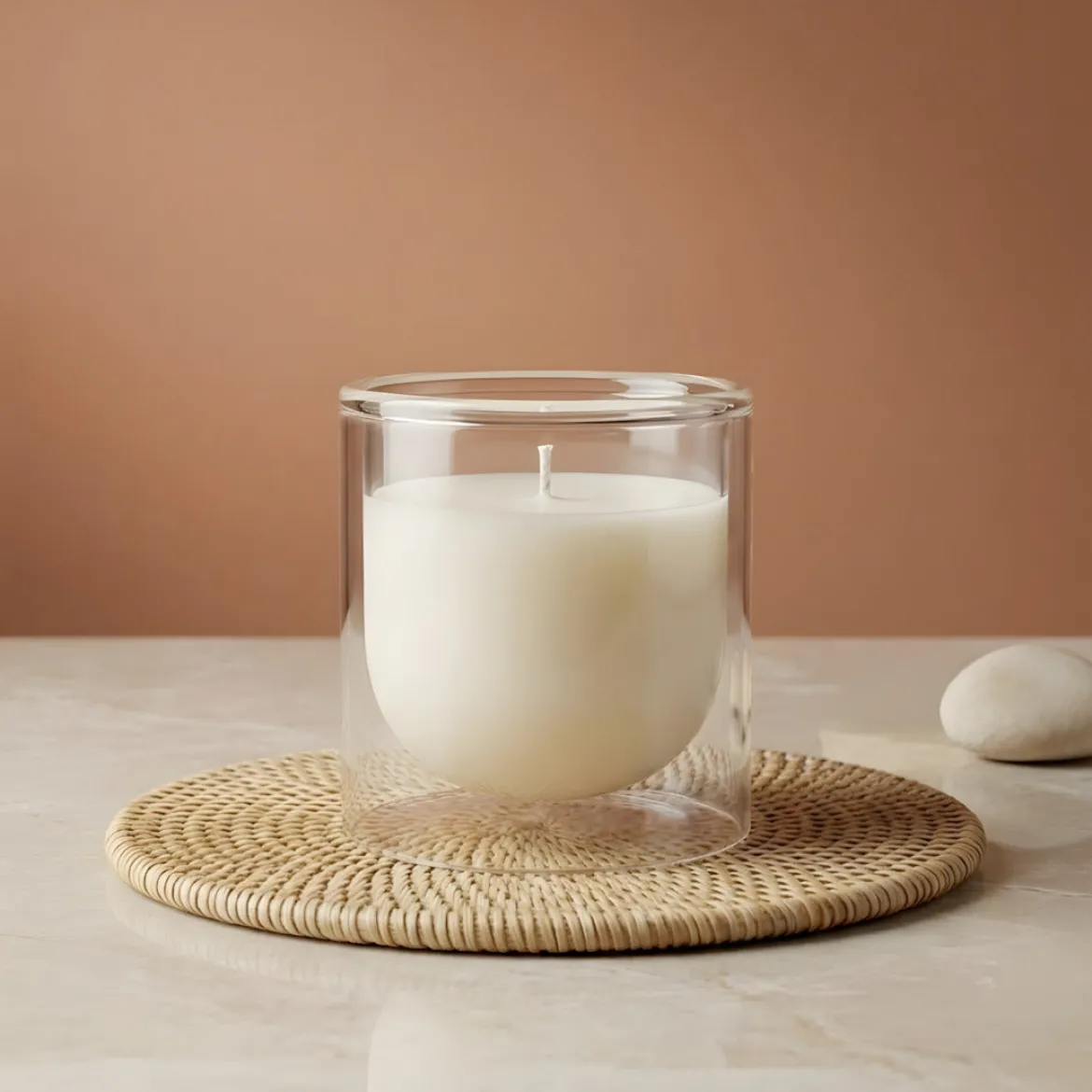Double wall transparent candle glass - 200 ml