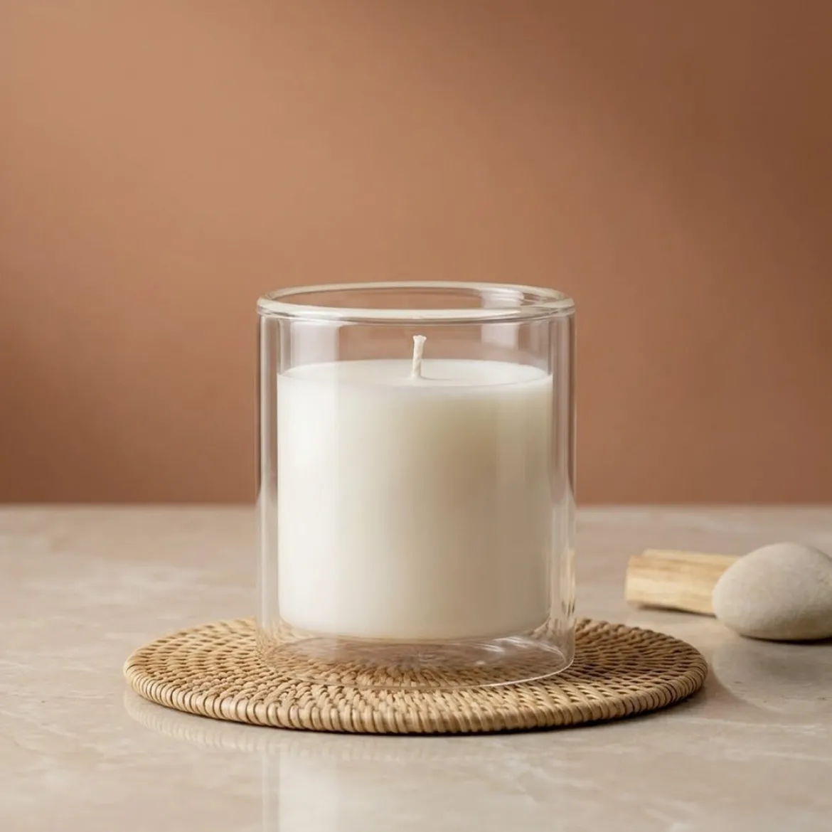 Double wall transparent candle glass - 400 ml