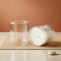 Double wall transparent candle glass - 400 ml