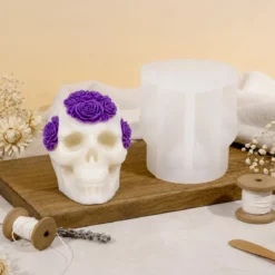 Floral skull candle mould - Silicone
