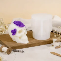 Floral skull candle mould - Silicone