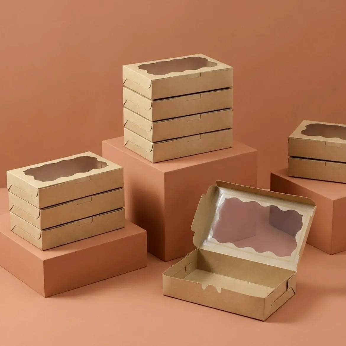 Gift box with decorative window - Set of 10