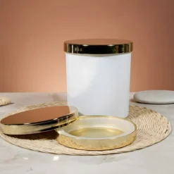 Gold metallic lid
