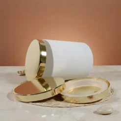 Gold metallic lid