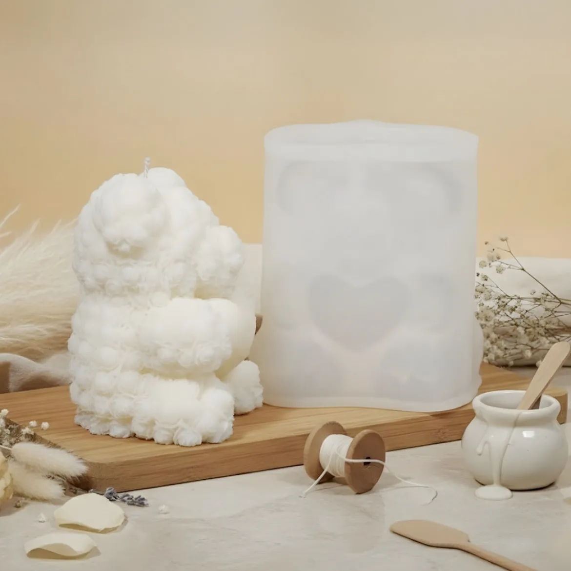 Heart bear candle mould - Silicone