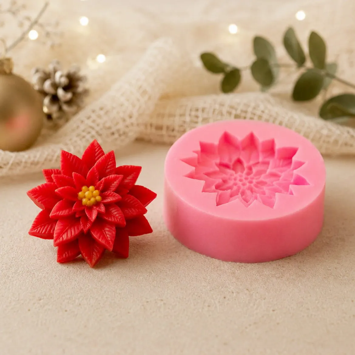 Poinsettia decoration mould - Silicone