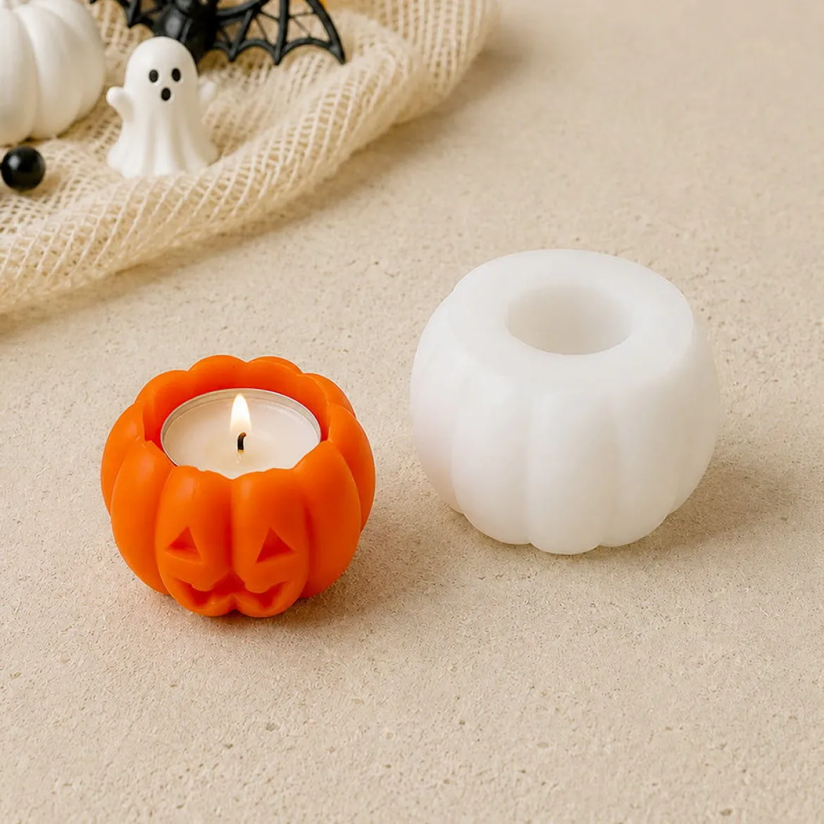 Pumpkin tealight mould - Silicone
