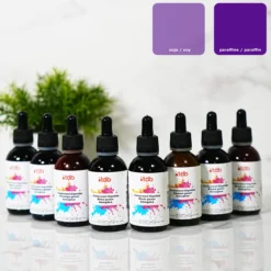 Purple liquid candle dye