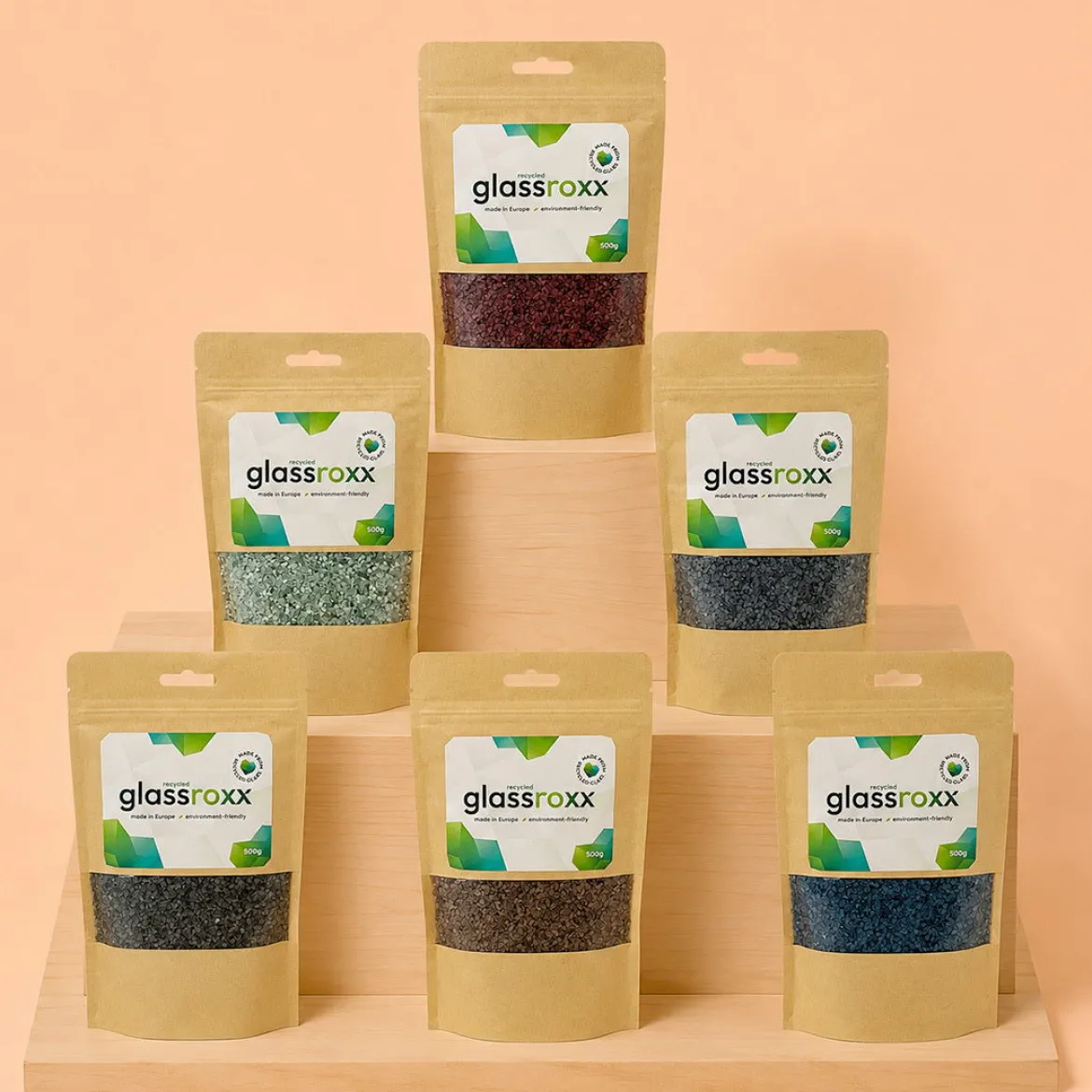 Recycled glass granules - GlassRoxx