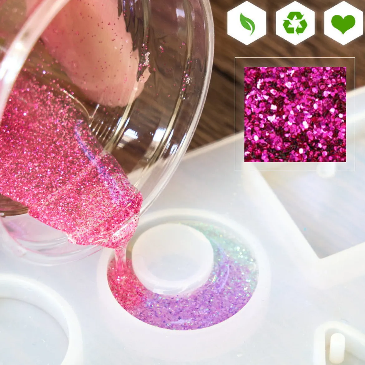 Shiny biodegradable glitter for scented creations
