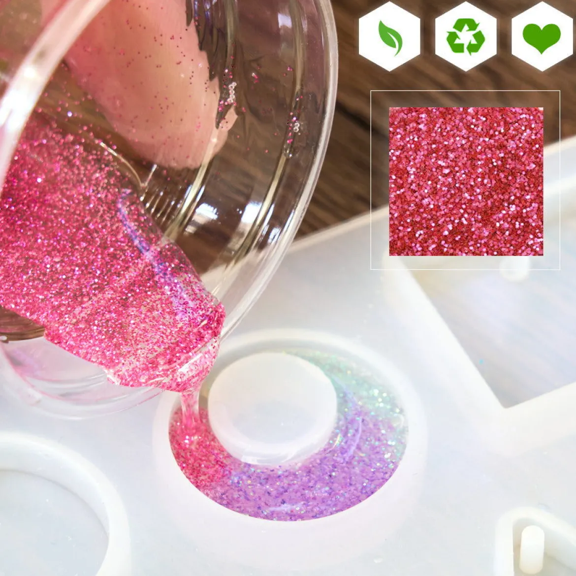 Shiny biodegradable glitter for scented creations