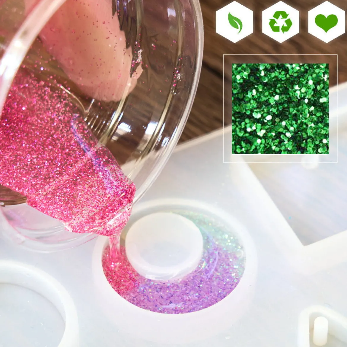 Shiny biodegradable glitter for scented creations