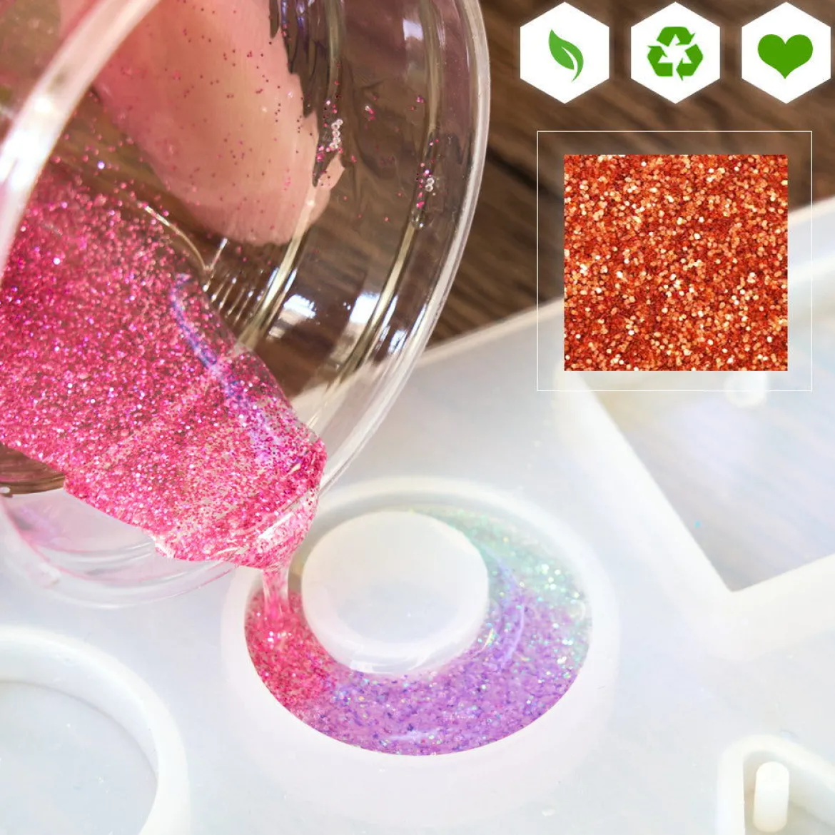 Shiny biodegradable glitter for scented creations