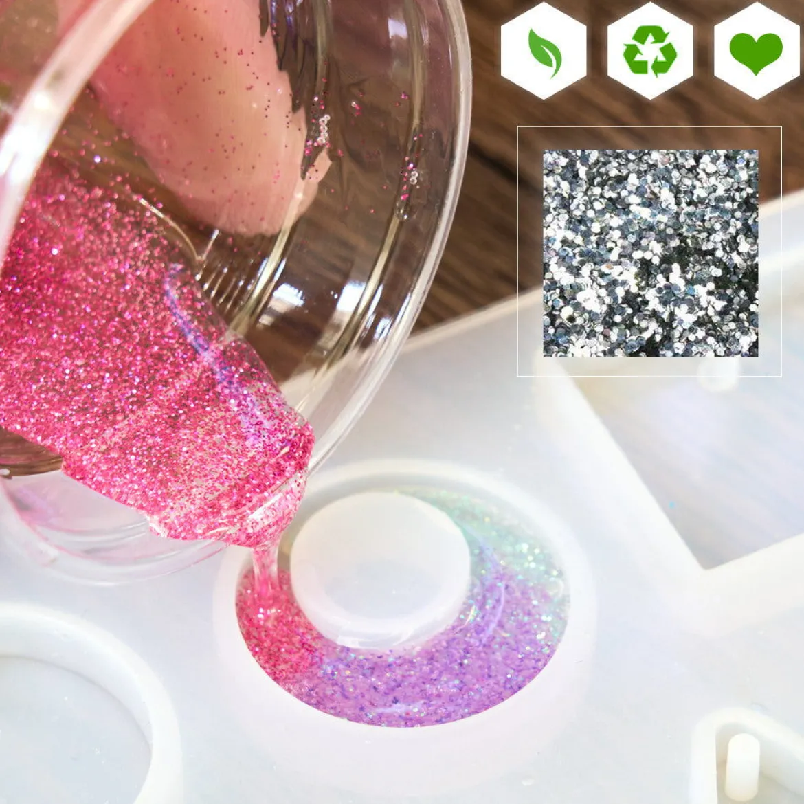 Shiny biodegradable glitter for scented creations