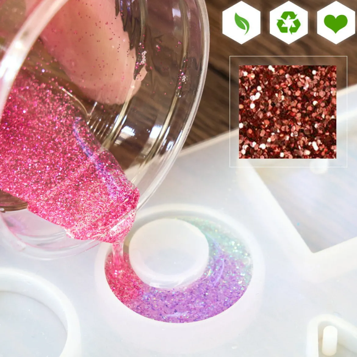Shiny biodegradable glitter for scented creations