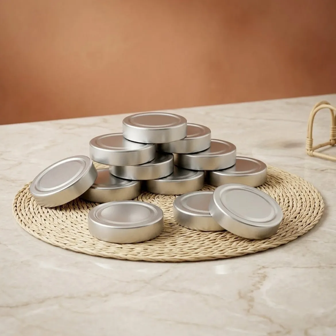 Silver lid for 212 ml jar