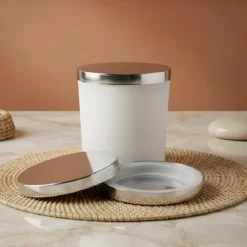 Silver metallic lid
