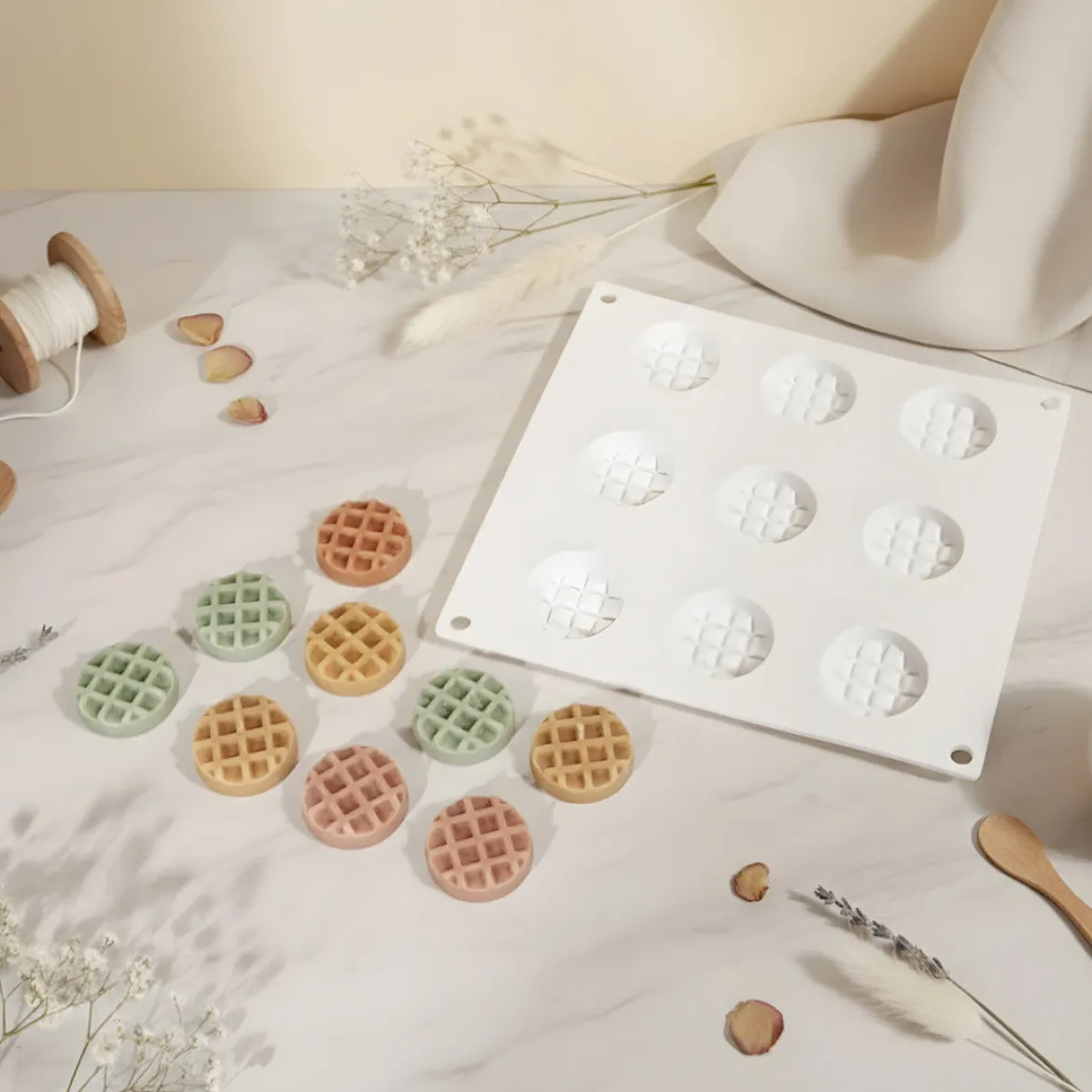 Small waffles decoration mould - Silicone