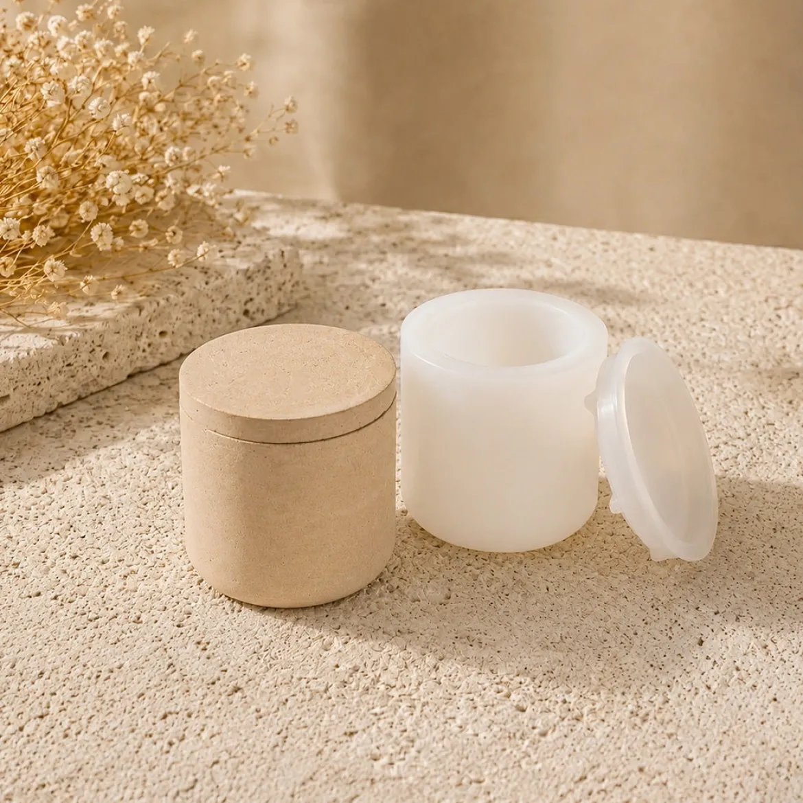 Smooth pot mould S for Jesmonite creations - Silicone