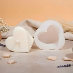 Stacked hearts candle mould - Silicone