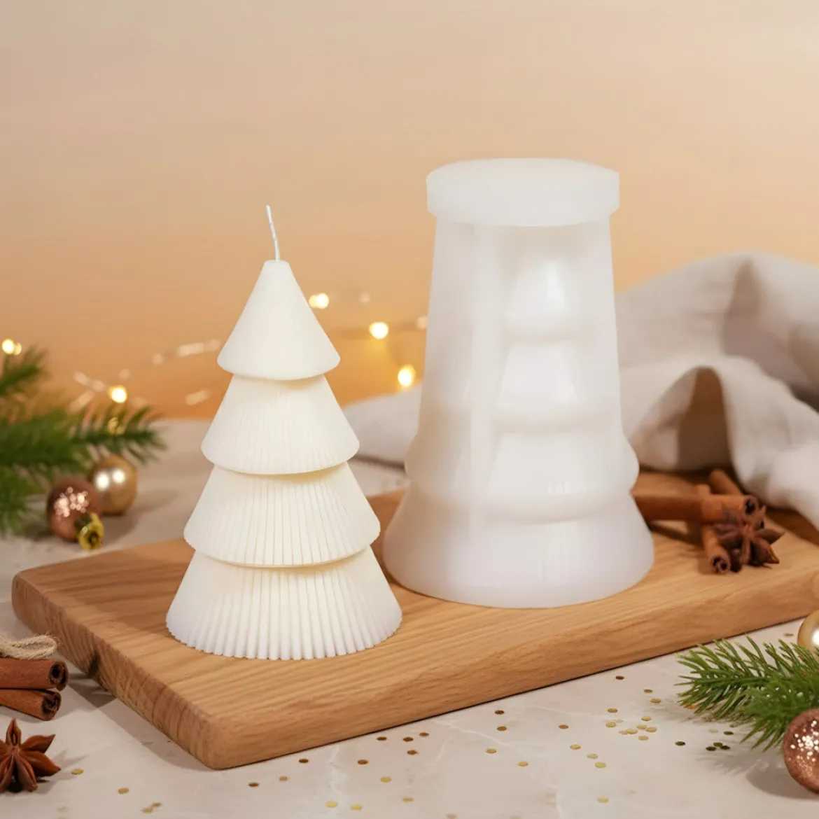 Straight fir tree candle mould - Silicone