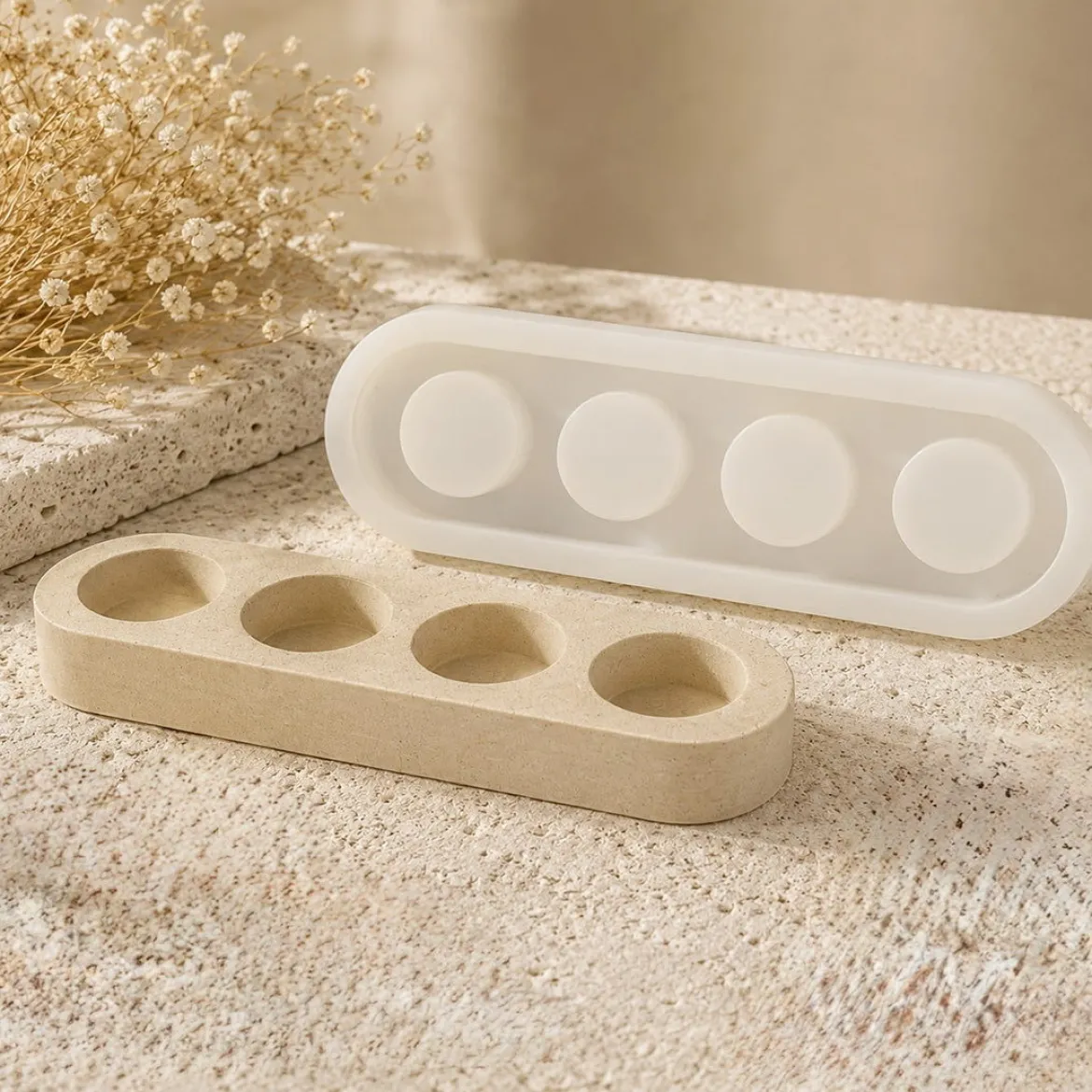 Tealight holder mould for Jesmonite creations - Silicone