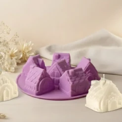 Thatched cottages candle mould - Silicone