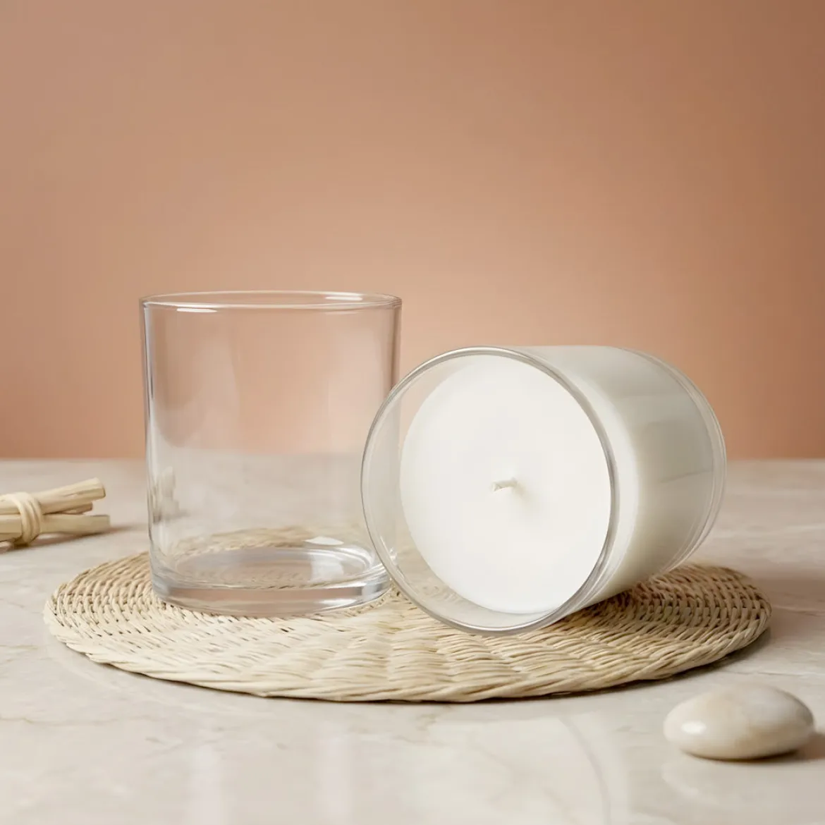 Transparent candle glass - 450 ml