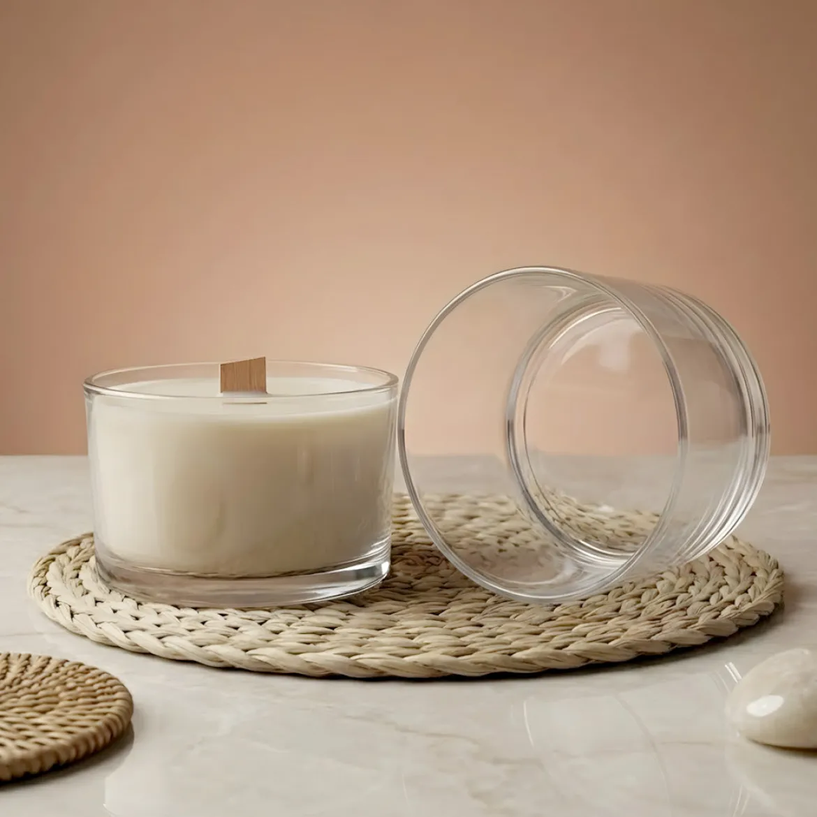 Transparent candle glass - 730 ml