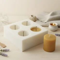 4 votive candles mould - Silicone